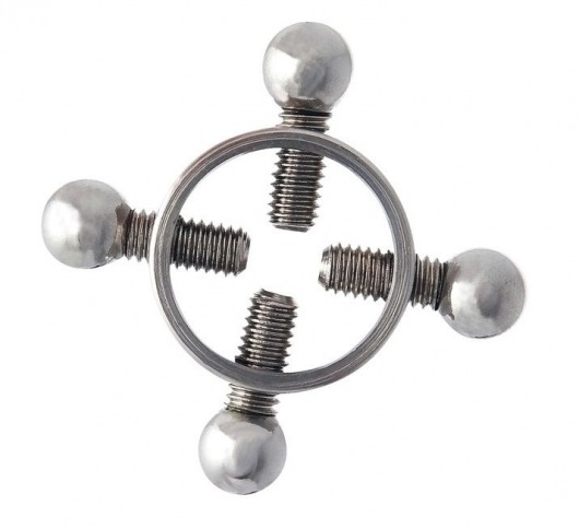 Серебристые зажимы для сосков на винтах - ToyFa - купить с доставкой в Калининграде