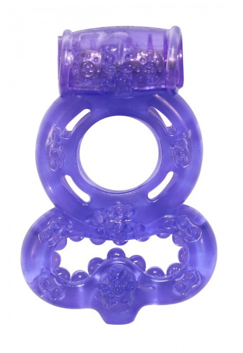 Фиолетовое эрекционное кольцо Rings Treadle с подхватом - Lola Games - в Калининграде купить с доставкой