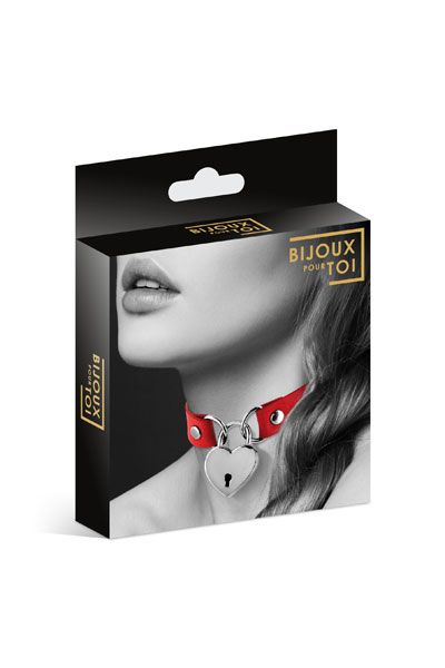 Красный чокер с замком в форме сердца - Bijoux Pour Toi - купить с доставкой в Калининграде