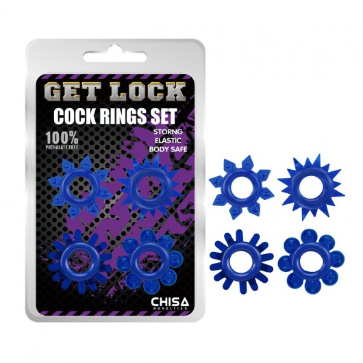 Набор из 4 синих колец Get Lock - Chisa - в Калининграде купить с доставкой