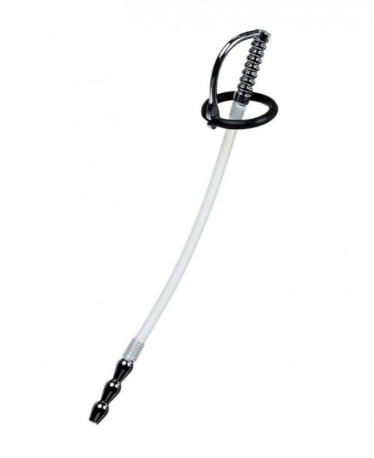 Силиконовый уретральный плаг со сменными фиксирующими кольцами Metal - ToyFa - купить с доставкой в Калининграде