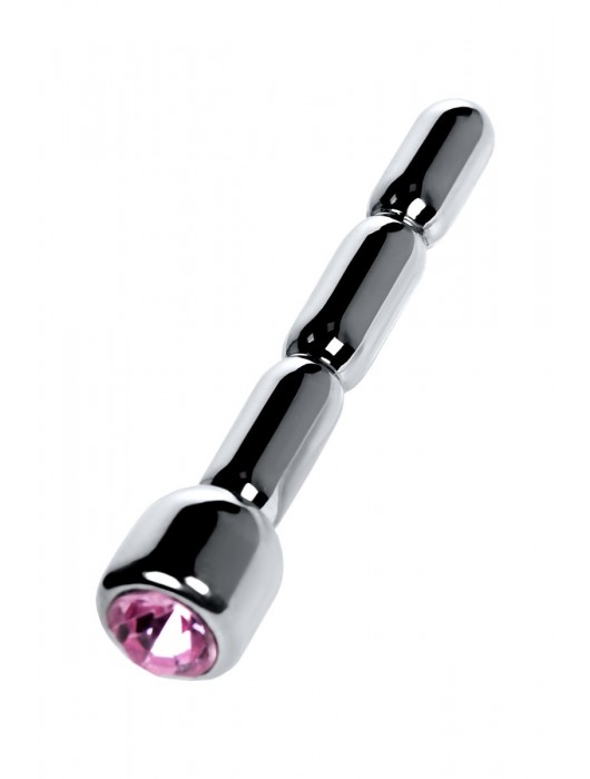 Серебристый уретральный плаг со стразом - 7 см. - ToyFa - купить с доставкой в Калининграде
