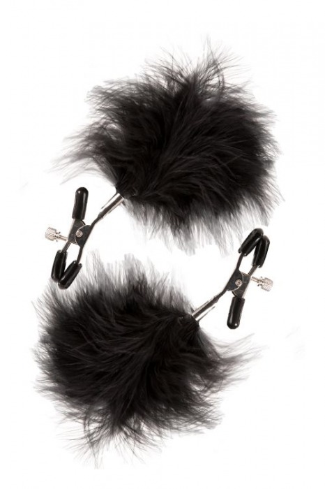 Зажимы для сосков с пухом FEATHERED NIPPLE CLAMPS - Blush Novelties - купить с доставкой в Калининграде