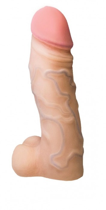 Реалистичная насадка с мошонкой REAL Standard - 15,5 см. - LOVETOY (А-Полимер) - купить с доставкой в Калининграде