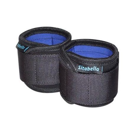 Неопреновые черно-синие наручники - Sitabella - купить с доставкой в Калининграде