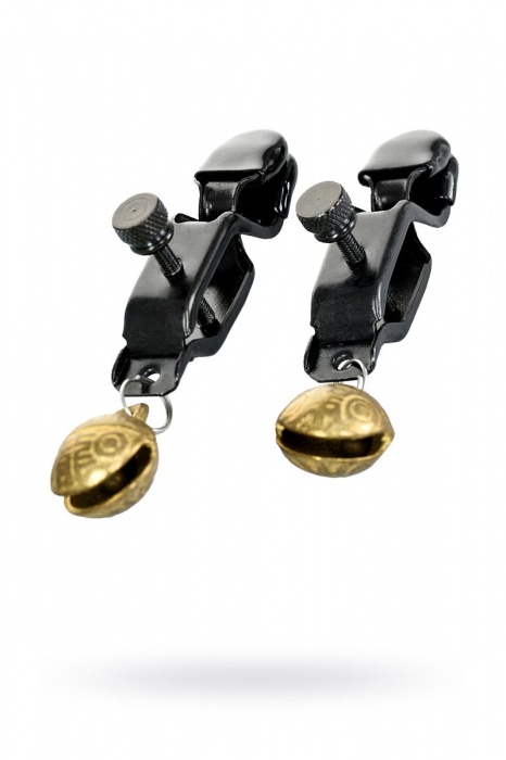 Черно-золотистые зажимы для сосков TOYFA Theatre - ToyFa - купить с доставкой в Калининграде