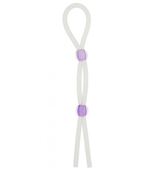 Прозрачное эрекционное кольцо-лассо SILICONE LASSO COCK RING DUAL BEADS - NMC - в Калининграде купить с доставкой