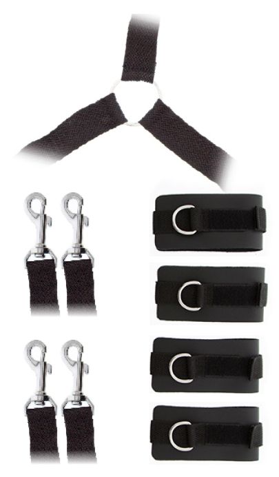 Комплект наручников и поножей LUXURIOUS BED RESTRAINT CUFF SET - Blush Novelties - купить с доставкой в Калининграде
