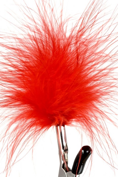 Зажимы для сосков с красным пухом Theatre - ToyFa - купить с доставкой в Калининграде