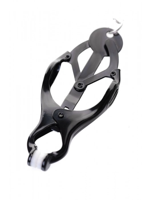 Черно-серебристые зажимы для сосков с кольцом для пениса TOYFA Metal - ToyFa - купить с доставкой в Калининграде