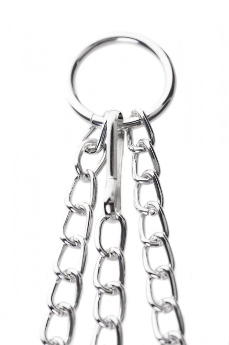 Серебристо-чёрные зажимы для сосков с кольцом для пениса TOYFA Metal - ToyFa - купить с доставкой в Калининграде