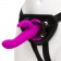 Лиловый страпон Rechargeable Vibrating Strap-On Harness Set - 17,6 см. - Happy Rabbit - купить с доставкой в Калининграде