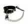 Черный ошейник с поводком из эко-кожи - БДСМ Арсенал - купить с доставкой в Калининграде