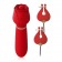 Красный вибромассажёр с зажимами для сосков - 16 см. - A-LOVING купить в Калининграде с доставкой в Orgasmix.ru Красный вибромассажёр с зажимами для сосков - 16 см. - A-LOVING