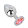 Большой стальной плаг с розовым кристаллом Pink Bubble Gum - 9,5 см. - Erotic Fantasy - купить с доставкой в Калининграде